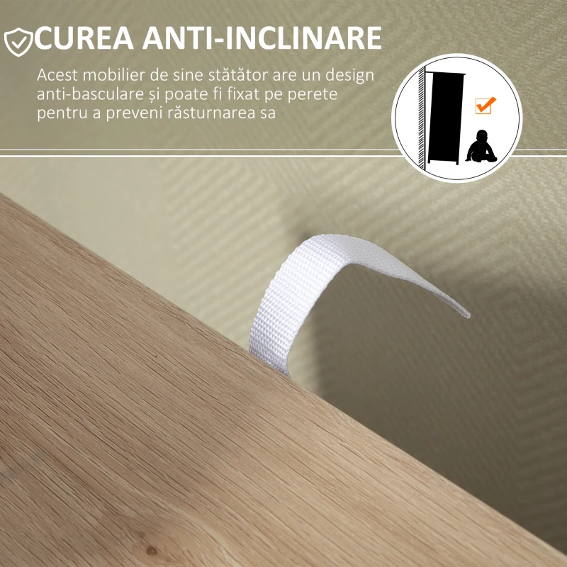 HOMCOM Mobilier Baie cu 4 Sertare Dulapior 2 Niveluri(m-7)