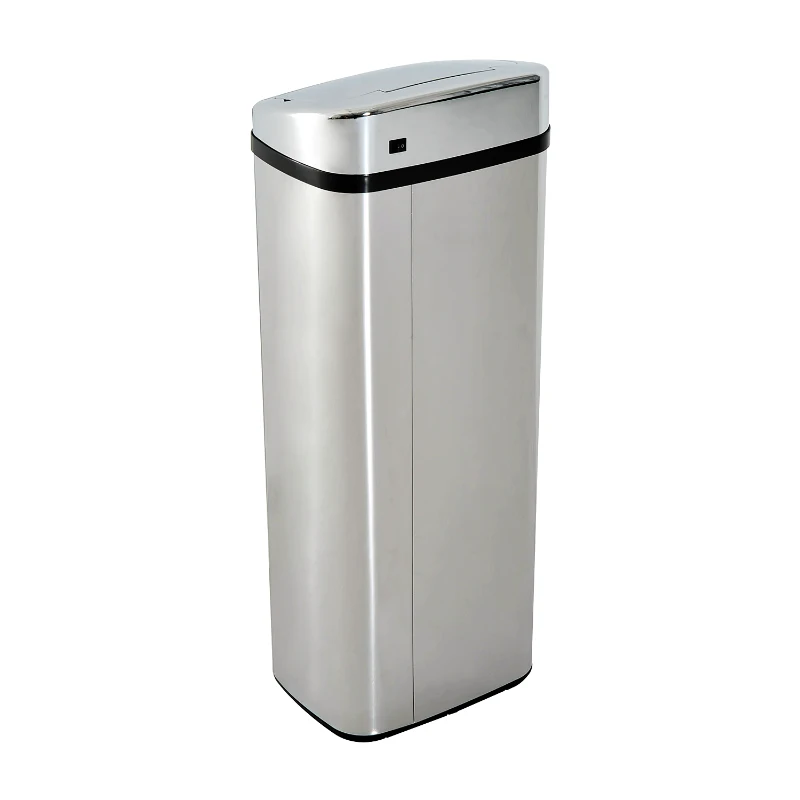 HOMCOM® automatische vuilnisbak prullenbak automatische keukenemmer bewegingssensor roestvrij staal met sensor zilver 50 l 33 x 25 x 84 cm | Aosom.nl