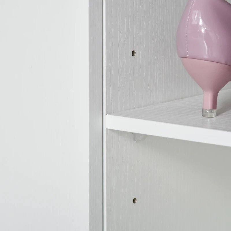 Homcom Suport Pantofi Lemn Alb – 83×30×90 cm cu Rafturi Deschise(m-10)