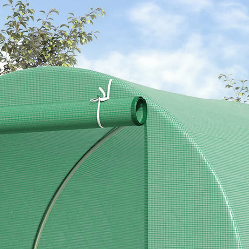 Outsunny Seră cu Acoperiș Rotunjit din PE, 4,5x2x2 m, Verde