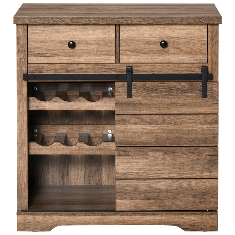 Credenza Cucina Stile Industriale - 100x35x85 Cm, Con Cassetti E Ante, Legno E Metallo, Capienza 180 Kg - Foto 5