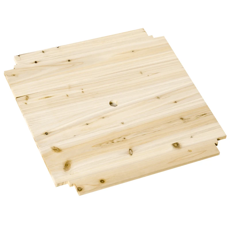 Outsunny Hochbeet 3 Etagen aus Holz mit Ablageboden & 3 Entwässerungslöchern für Garten Balkon Natur 125 x 45 x 108 cm