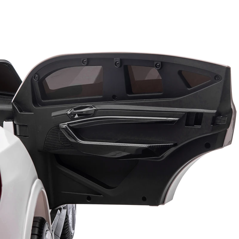 HOMCOM Carro Elétrico Audi E-Tron 12V para Crianças acima de 3 Anos com Controle Remoto Faróis Buzina Música MP3 TF USB e Abertura da Porta 3-8km/h 108x60x47cm Branco