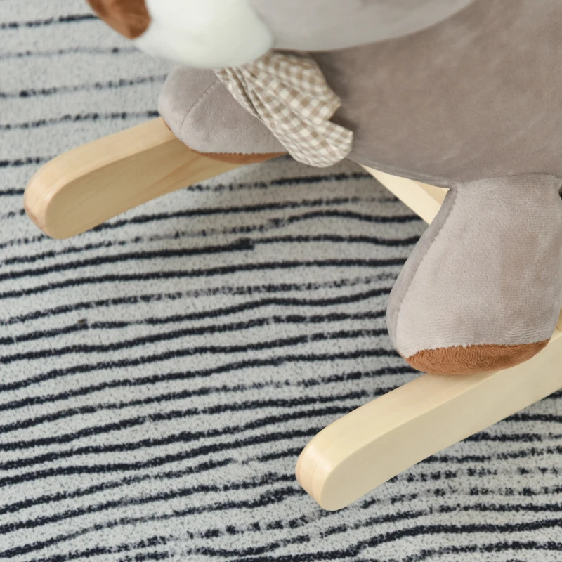 HOMCOM Cavalo de balanço com forma de urso para bebê acima de 18 meses com som 60x33x50