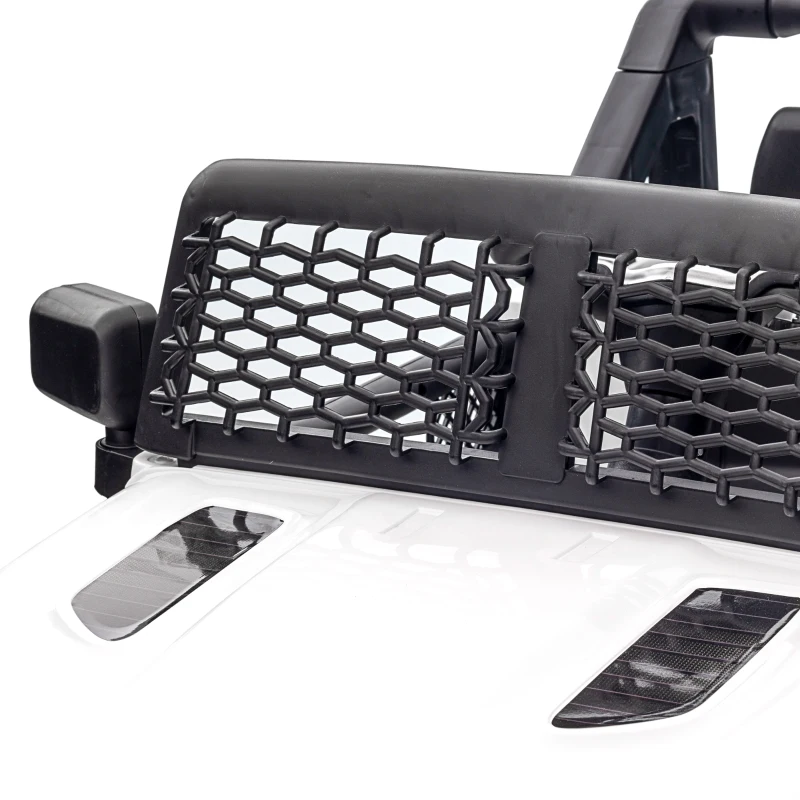 HOMCOM Carro Elétrico Infantil Bateria 12V com 2 Motores Controle Remoto 2.4G Luzes Buzina Velocidade Ajustável 100x65x72cm Branco