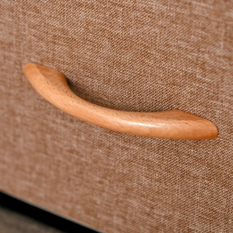 HOMCOM Cómoda de Tecido com 4 Cestos Removíveis e Dobráveis Base Elevada Móvel de Armazenamento para Dormitório Sala de Estar 31x29x99cm Multicor