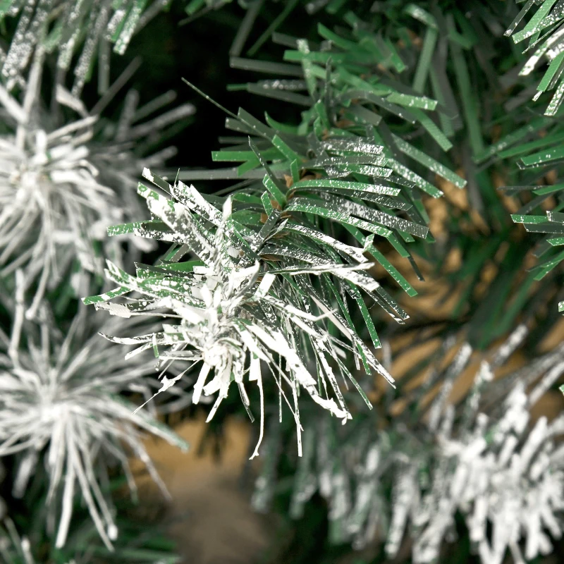 HOMCOM Brad de Crăciun Înzăpezit cu Conuri, Brad Artificial cu Deschidere Automată și Bază Pliabilă, Ø103x180 cm, Verde