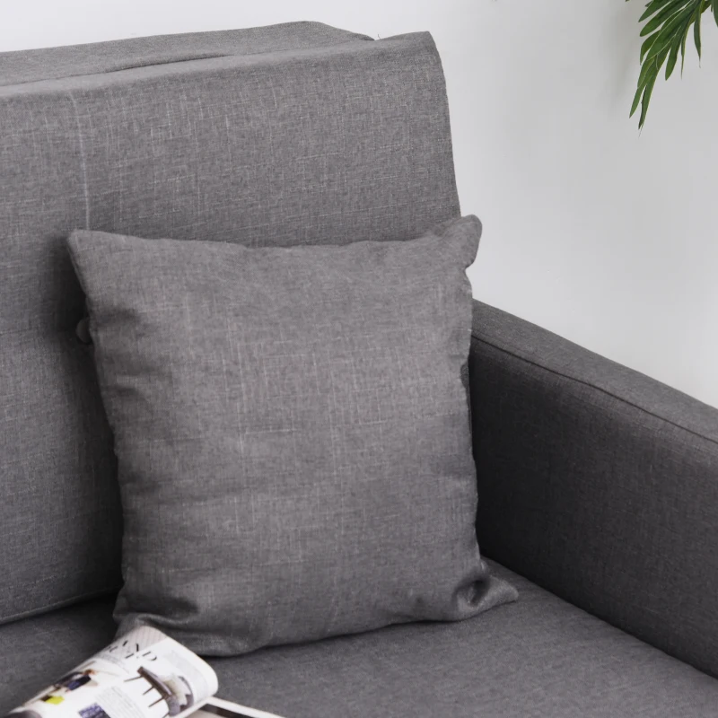 HOMCOM Divano Letto 2 Posti 2 in 1 con Vano Contenitore e Design Moderno, Letto Singolo, Imbottito e Rivestito in Lino Grigio(m-10)