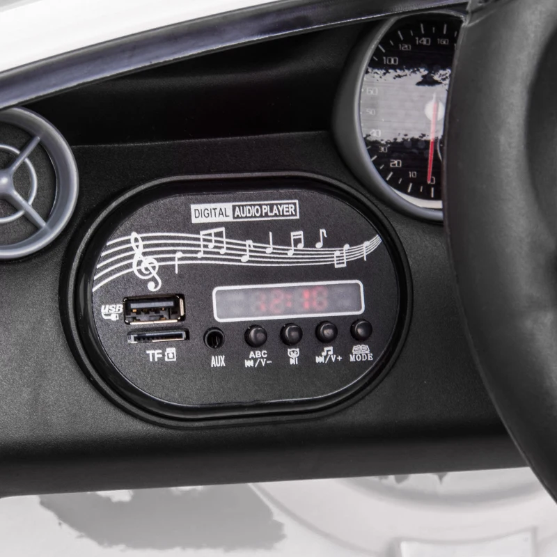 AIYAPLAY Macchina Elettrica per Bambini Licenza Mercedes SLC 300 con Telecomando, in PP e Metallo, 107x62.5x44 cm, Bianco