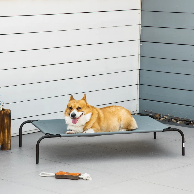 PawHut Hundebett Outdoor Hundeliege bis 30 kg mit Ersatzbezug 110 x 68 x 20 cm