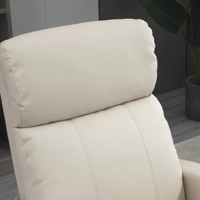 HOMCOM Poltrona Relax Massaggiante con Telecomando e 8 Programmi, Reclinazione e Poggiapiedi, 68x88x98cm, Crema