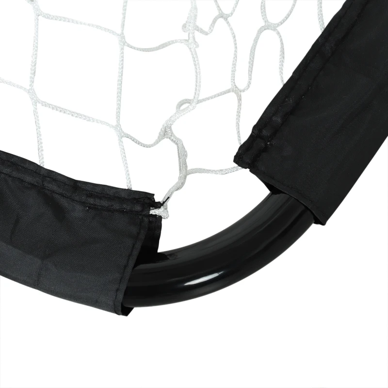 HOMCOM Voetbaldoelset, 2 Opvouwbare Mini-doelen, Metalen Frame, Incl. Gereedschap, 90 x 36 x 60 cm, Zwart