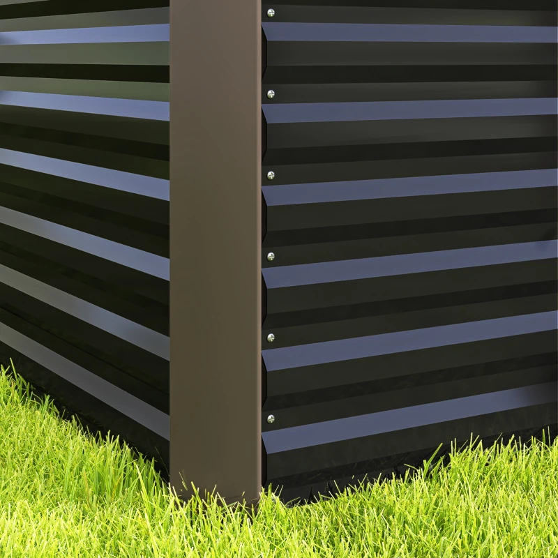 Outsunny Zestaw 2 wysokich grządek, Skrzynia Uprawna, Extra Głęboka, Metal, 120 x 60 x 60 cm, Ciemnoszary