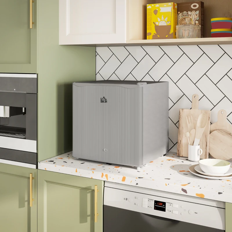 HOMCOM 46 Litre Lockable Countertop Fridge - Grey