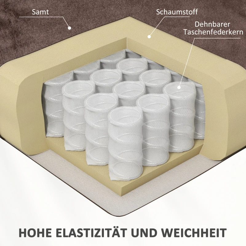 HOMCOM Opstaanstoel met Massagefunctie en Lendenverwarming, Relaxstoel met Afstandsbedieningen en Zijzakken, Bruin(m-6)