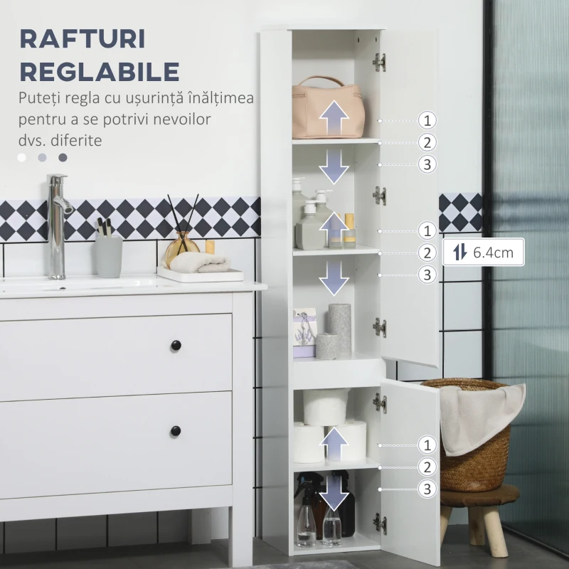Kleankin Dulap ingust pentru Baie – 5 Niveluri(m-5)