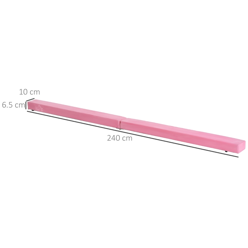 HOMCOM 210 cm balansbalk gym beam voor binnen en buiten tot 120 kg roze(m-3)