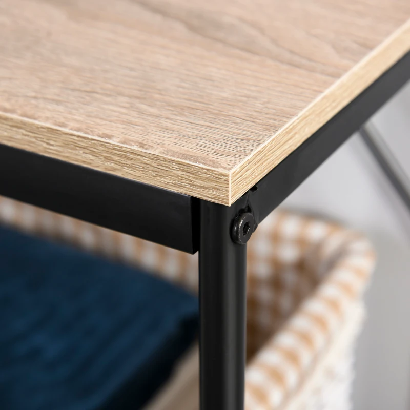 HOMCOM Appendiabiti con Panca e Scarpiera in Stile Industriale, Mobile per Ingresso Vintage in Legno e Acciaio Nero