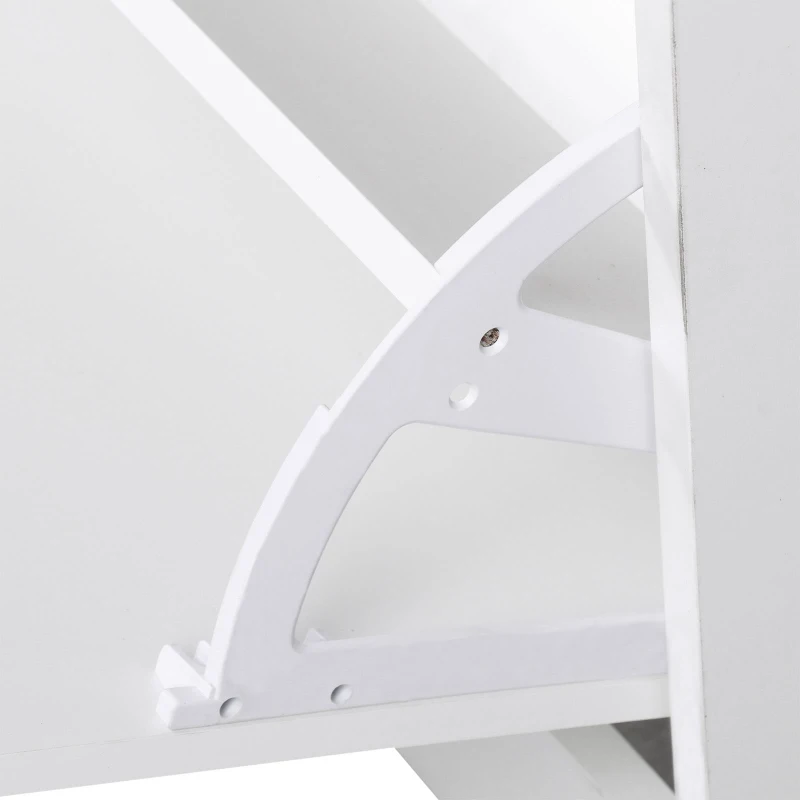 HOMCOM Set Mobili Ingresso Moderno con Scarpiera e Specchio, Appendiabiti da Ingresso con 6 Ganci, 2 Ripiani Regolabili e Cassetti in Legno per Corridoio, 90x24x177 cm, Bianco