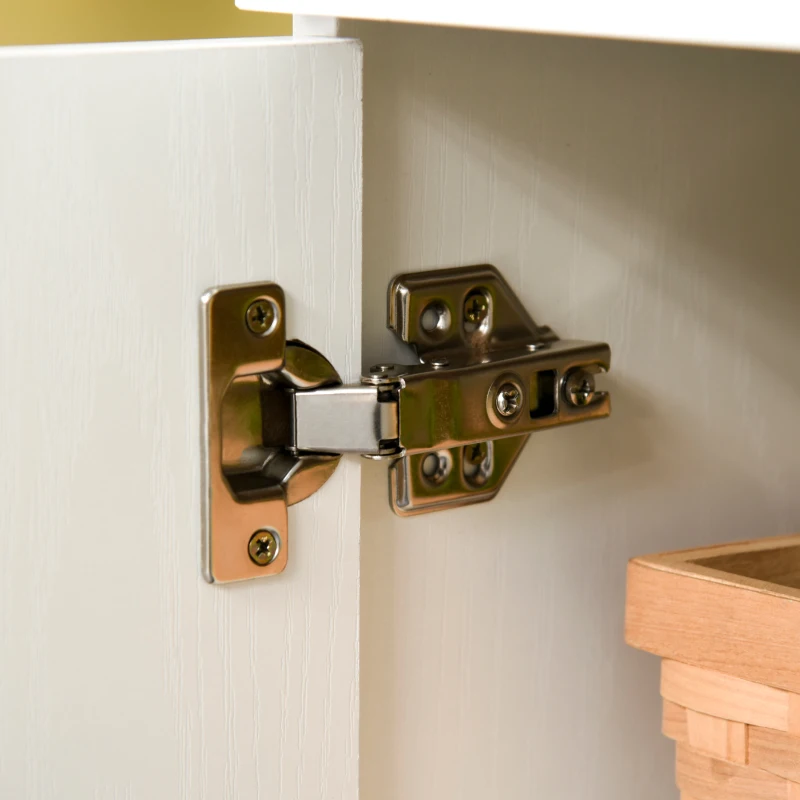 HOMCOM Credenza Alta da Cucina, Madia Classica Bianca in Legno con 2 Armadietti e 1 Mensola, Bianco, 60x40x160cm