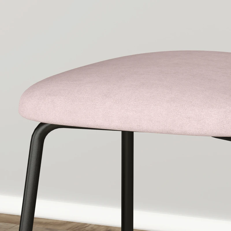 HOMCOM Conjunto de 2 Cadeiras de Sala de Jantar Cadeiras de Cozinha com Encosto em Vime Sintético 44x54x87 cm Rosa e Preto