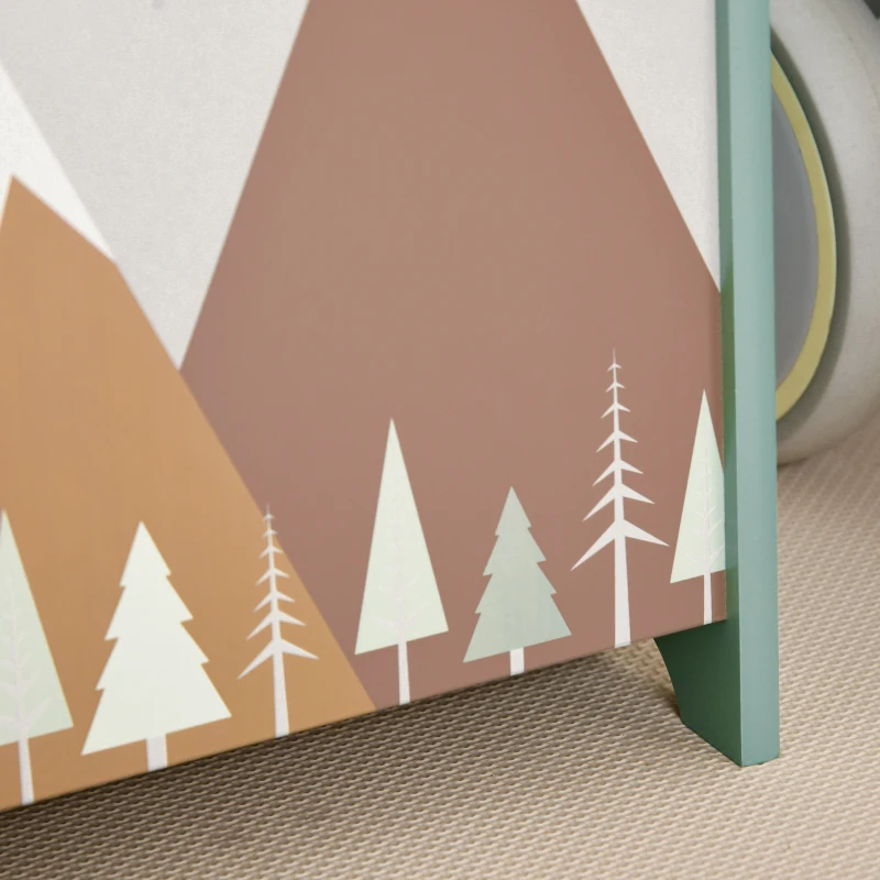 ZONEKIZ Baule Portagiochi per Bambini con Coperchio e Cerniera di Sicurezza in MDF, 60x37x39cm, Verde