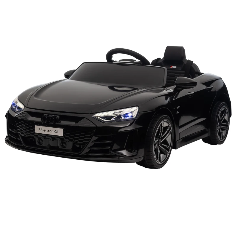 HOMCOM Kinderauto, Elektroauto, Audi-lizenziert, mit Sicherheitsgurt, Fernbedienung, Licht, schwarz, 103 x 58 x 41cm