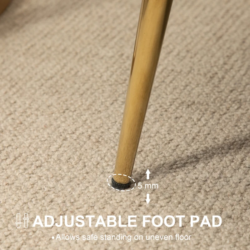 HOMCOM Vintage Sofa dwuosobowa, Sofa, meble tapicerowane, aksamit, do 150 kg, Krem/Złoto