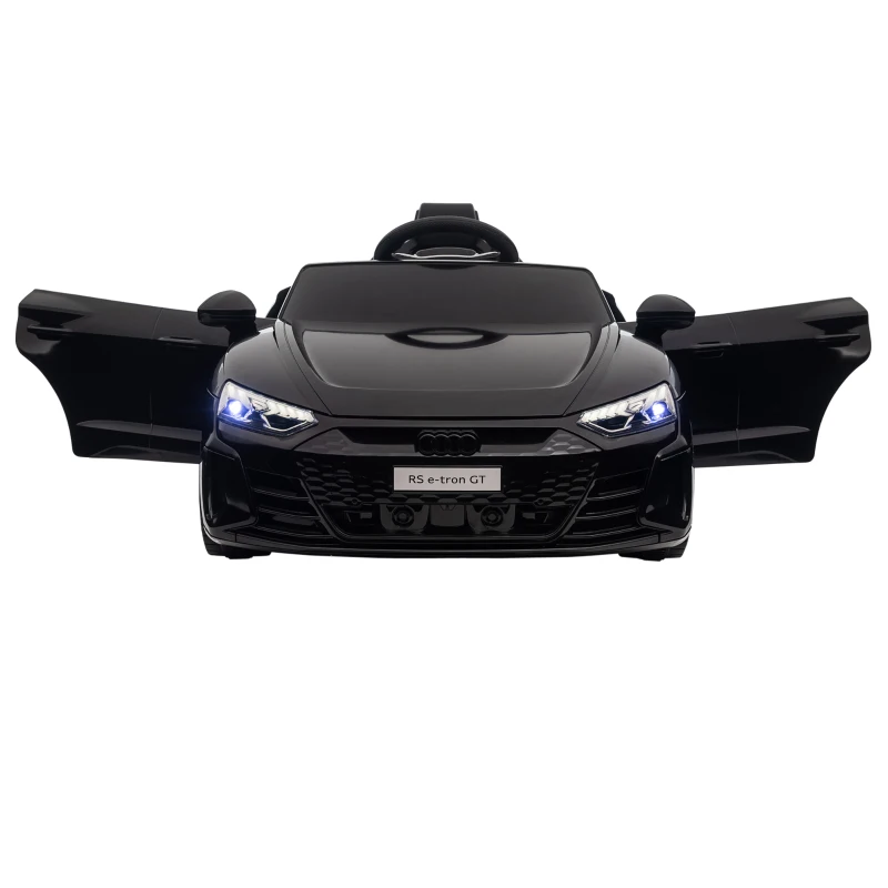 HOMCOM Kinderauto, Elektroauto, Audi-lizenziert, mit Sicherheitsgurt, Fernbedienung, Licht, schwarz, 103 x 58 x 41cm