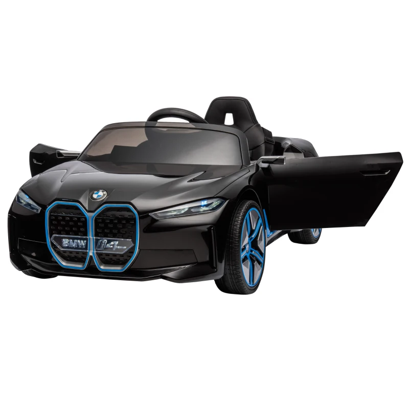 HOMCOM Kinderauto, aufladbarer Akku, 3-5 km/h, mit Fernbedienung, Multimedia-Player, schwarz