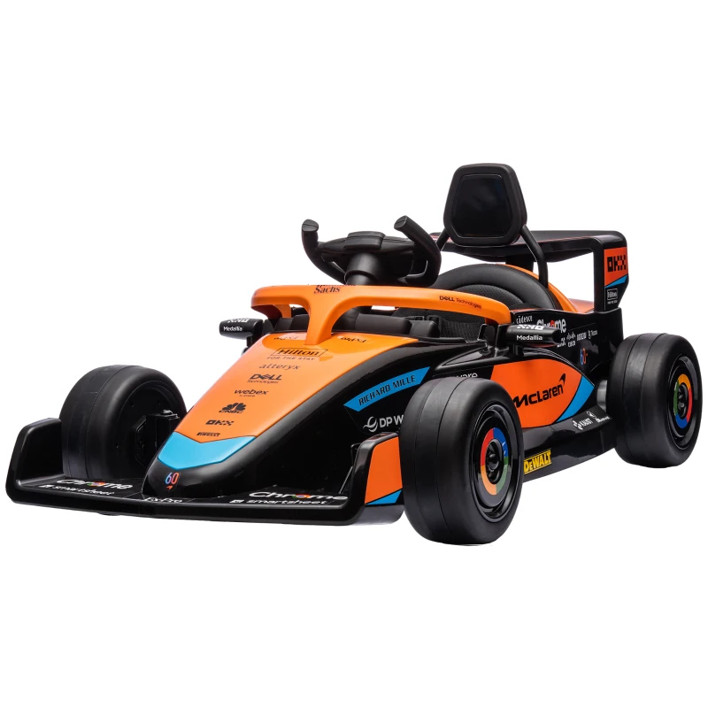 AIYAPLAY Elektro-Kinderauto, McLaren Formel-1, inkl. Fernsteuerung, Musik, für 3-5 Jahre, Orange