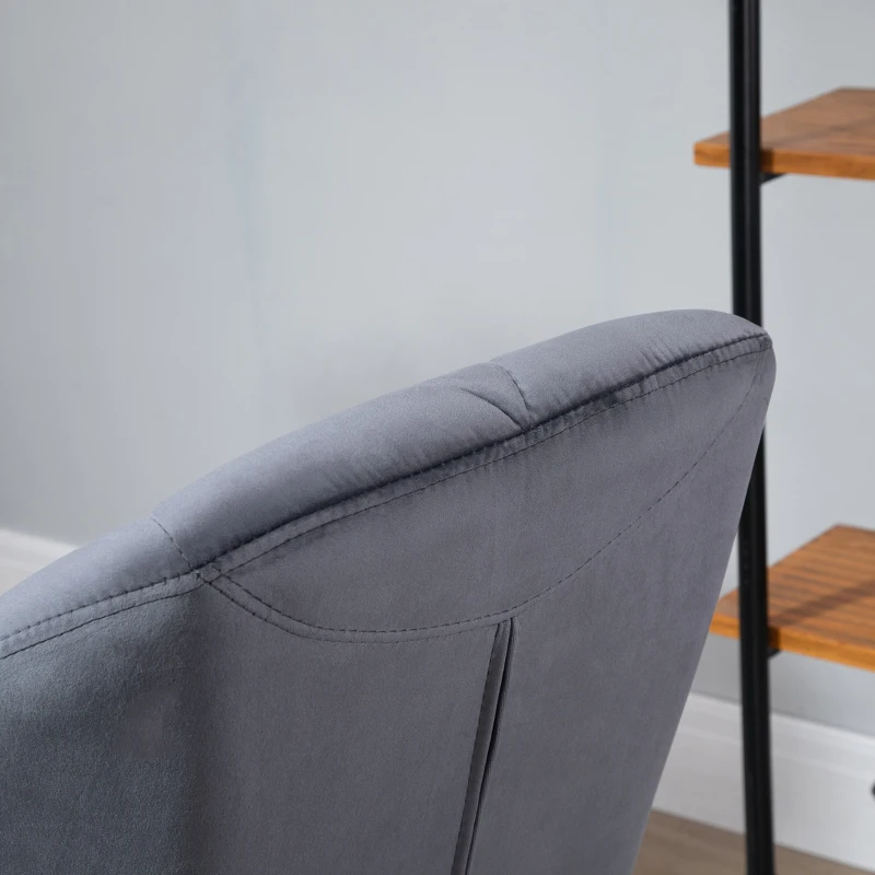 HOMCOM Set 2 Sgabelli da Bar con Altezza Regolabile Base in Metallo Seduta in Velluto, Sgabelli Cucina Alti Girevole con Schienale e Poggiapiedi, 51.5x57.5x93-114.5cm, Grigio