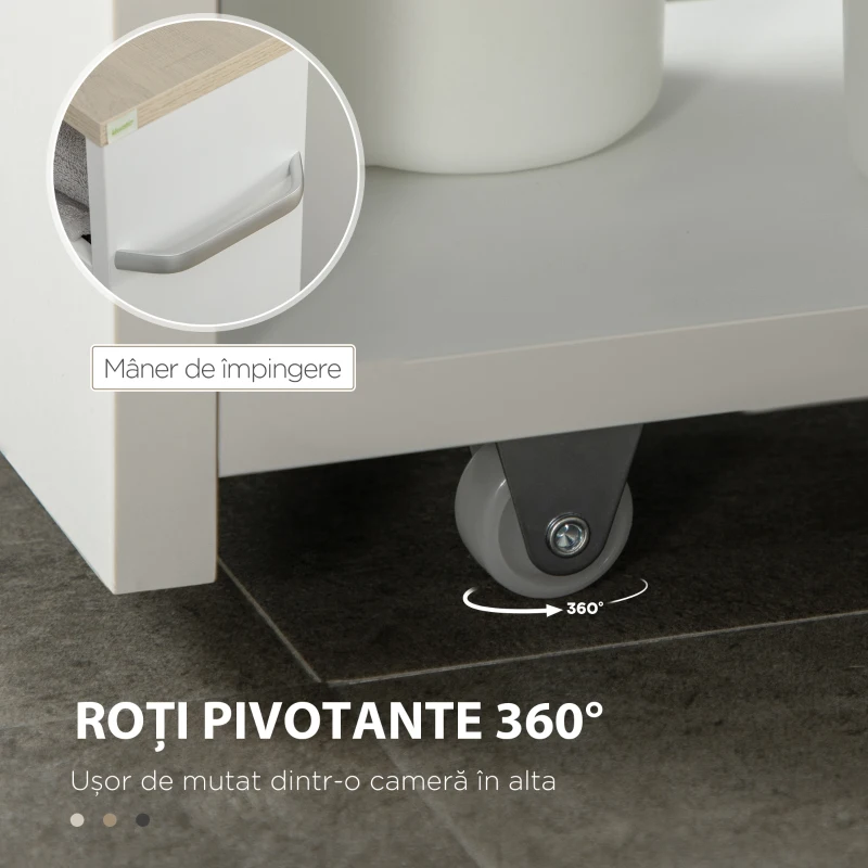 Kleankin Raft Depozitare Baie – 3 Nivele inguste cu Roti