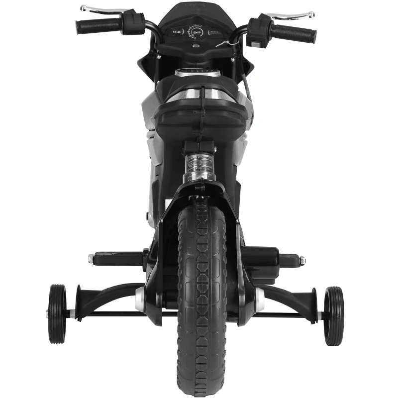 HOMCOM Kindermotorrad Kinder-Elektromotorrad Elektro-Motorrad für Kinder 3-6 Jahren Licht Musik MP3 Elektrofahrzeug mit Stützrädern maximal 3 km/h Metall + Kunststoff Rot 105 x 52,3 x 62,3 cm