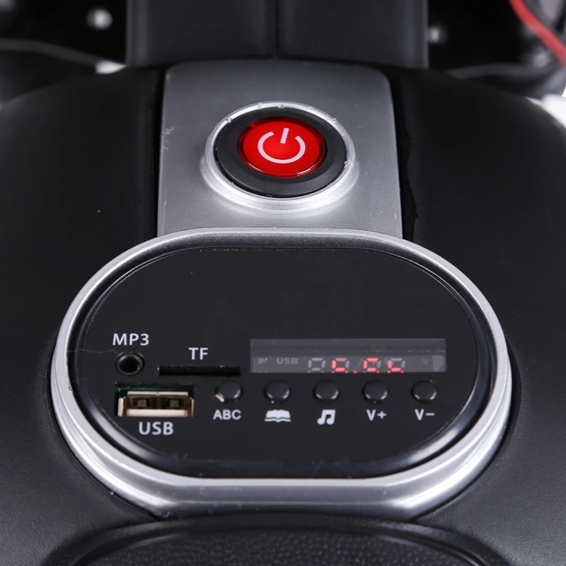 HOMCOM Kindermotorrad Kinder-Elektromotorrad Elektro-Motorrad für Kinder 3-6 Jahren Licht Musik MP3 Elektrofahrzeug mit Stützrädern maximal 3 km/h Metall + Kunststoff Rot 105 x 52,3 x 62,3 cm