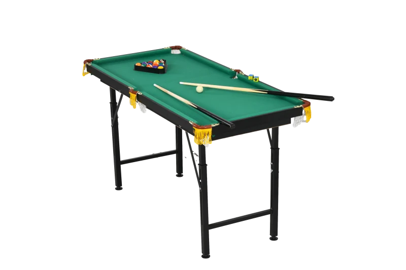 SPORTNOW Billardtisch, klappbar, höhenverstellbar, inkl. Dreieck/2 Queues/16 Kugeln, Grün