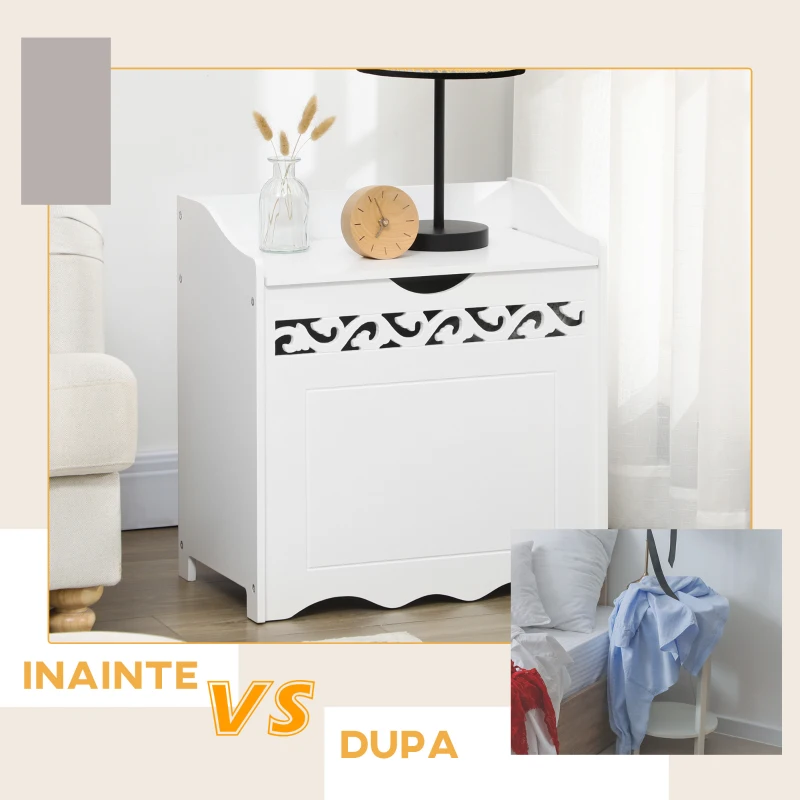 HOMCOM dulap din MDF, 55x34x58 cm, alb