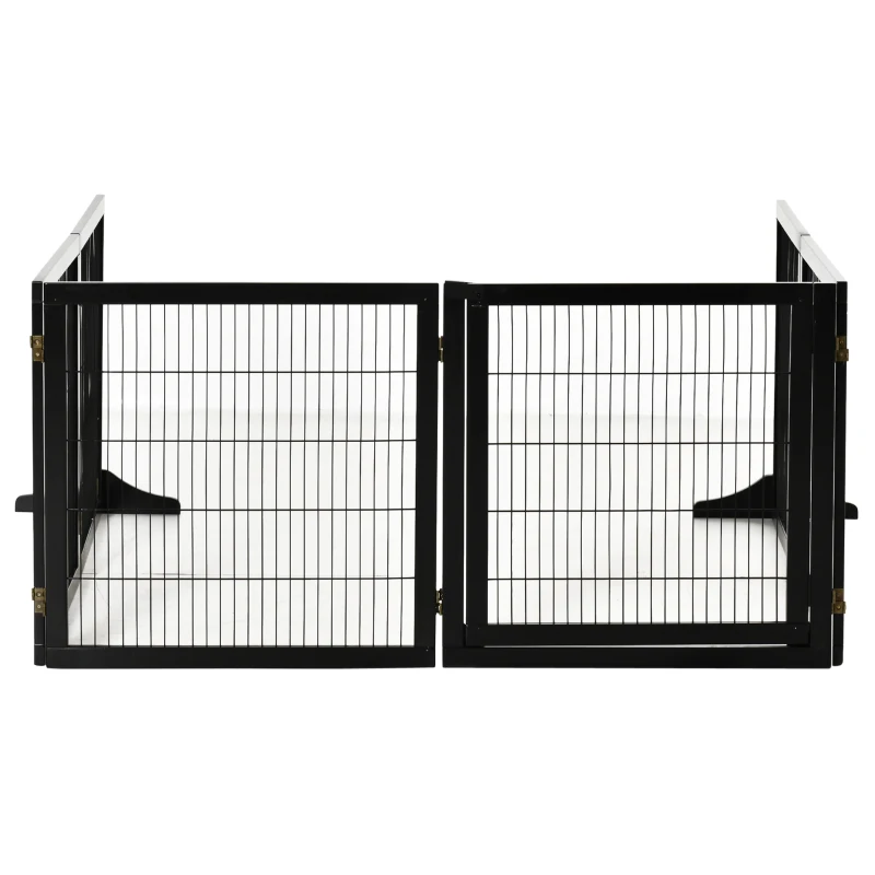 PawHut Absperrgitter für Hunde klappbar 432 x 36 x 70cm Kiefernholz Schwarz