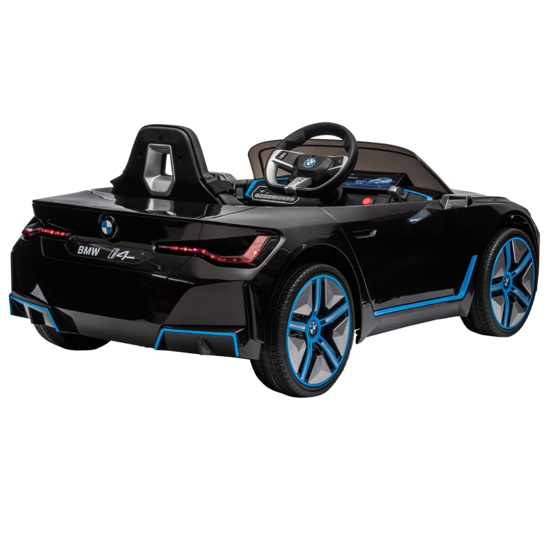 HOMCOM Kinderauto, aufladbarer Akku, 3-5 km/h, mit Fernbedienung, Multimedia-Player, schwarz