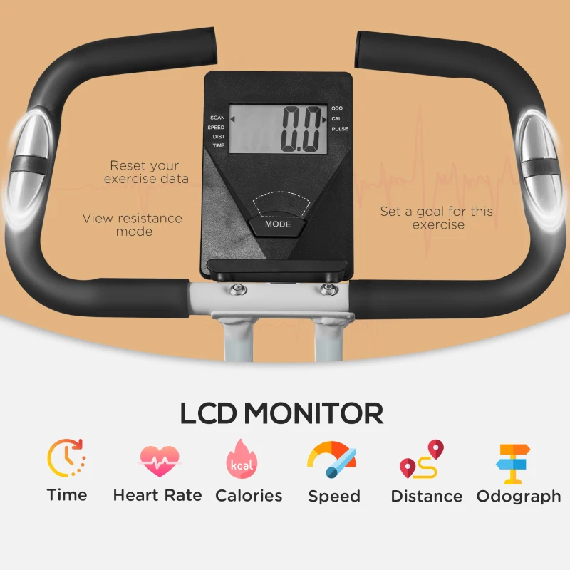 SportNow Bicicleta Fitness Pliabila – Rezistenta 8 Nivele, LCD & Puls(m-4)