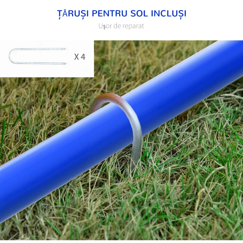 PawHut Echipament de Agilitate pentru Câini, Set Portabil din 4 Piese pentru Antrenament, 95x88x64 cm, Albastru