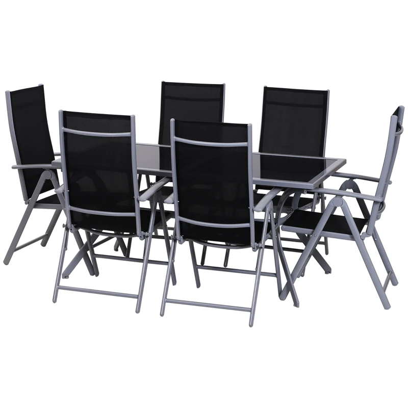 Outsunny Salon pour 6 personnes Salon de jardin Meuble de jardin Alu
