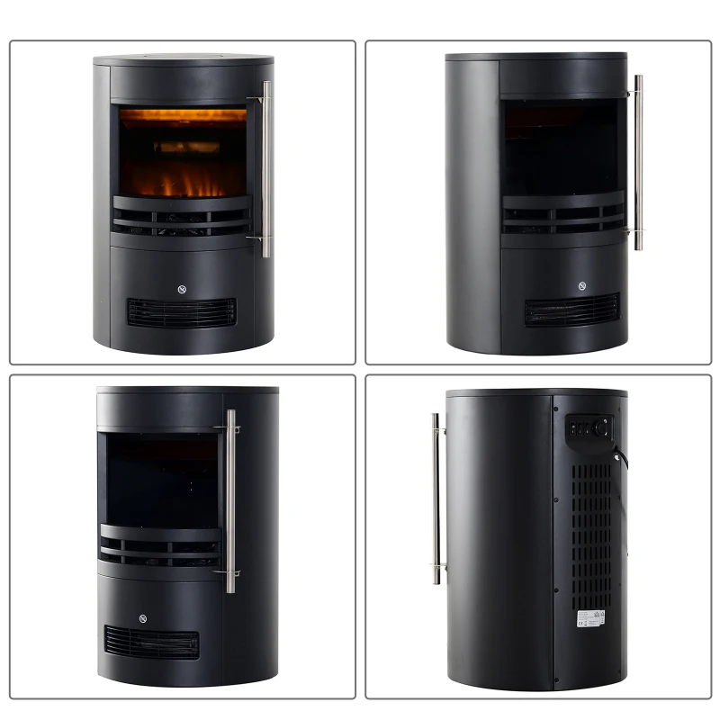 HOMCOM LED Cheminée Électrique Cheminée Murale Cheminée sur Pied avec Effet de Flamme 900/2000W 41x41x64,5cm