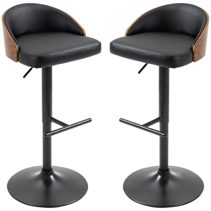Lot De 2 Tabourets De Bar Industriels – Noirs – Hauteur Réglable (92-103,5 Cm) – Marque Générique