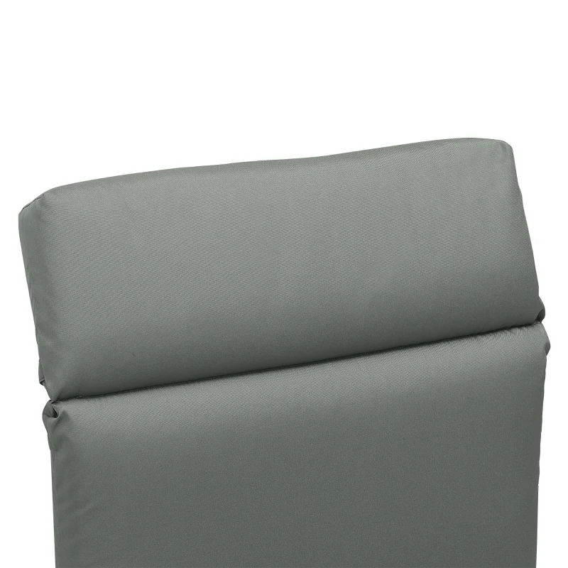 Outsunny Coussins de chaise longue coussin bain de soleil épais, confortable et rembourré, 2 attaches, 196 x 55 x 8 cm, gris
