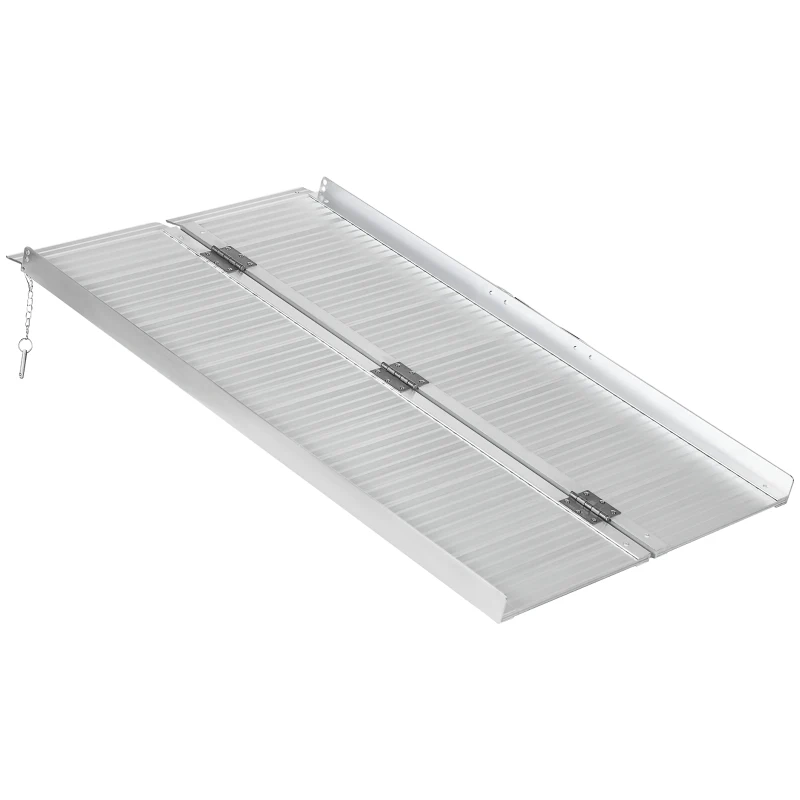 HOMCOM Rampe Laderampe Zugangsrampe für Rollstuhl klappbar rutschfest Tragkraft 270 kg