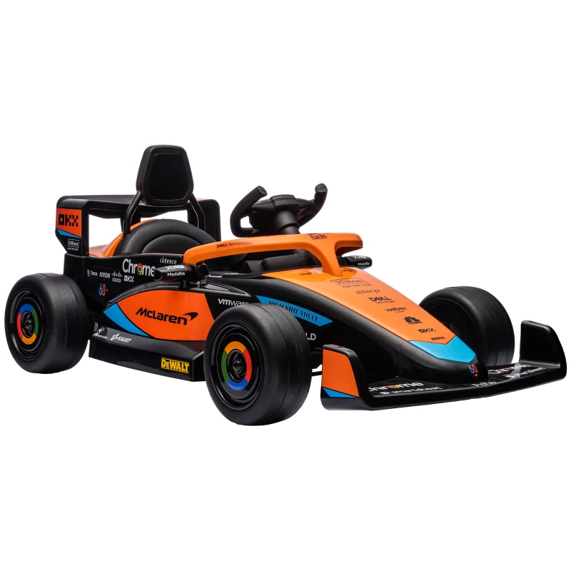 AIYAPLAY Voiture Électrique pour Enfants, Formule 1 McLaren, avec Télécommande, Musique, pour 3-5 Ans, Orange(m-6)