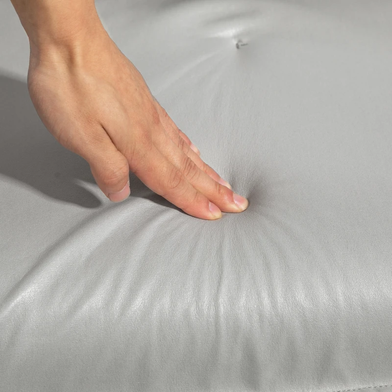 HOMCOM 2-in-1 Verstelbare Loungefauteuil, Vloersofa met Kussen, Gepolsterde Stoel, voor Woonkamer, Slaapkamer, Lichtgrijs