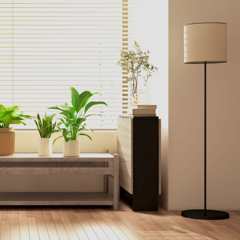 HOMCOM Klappbarer Küchen- und Esszimmertisch auf Rollen 75 x 140 x 74 cm, Eiche und Schwarz