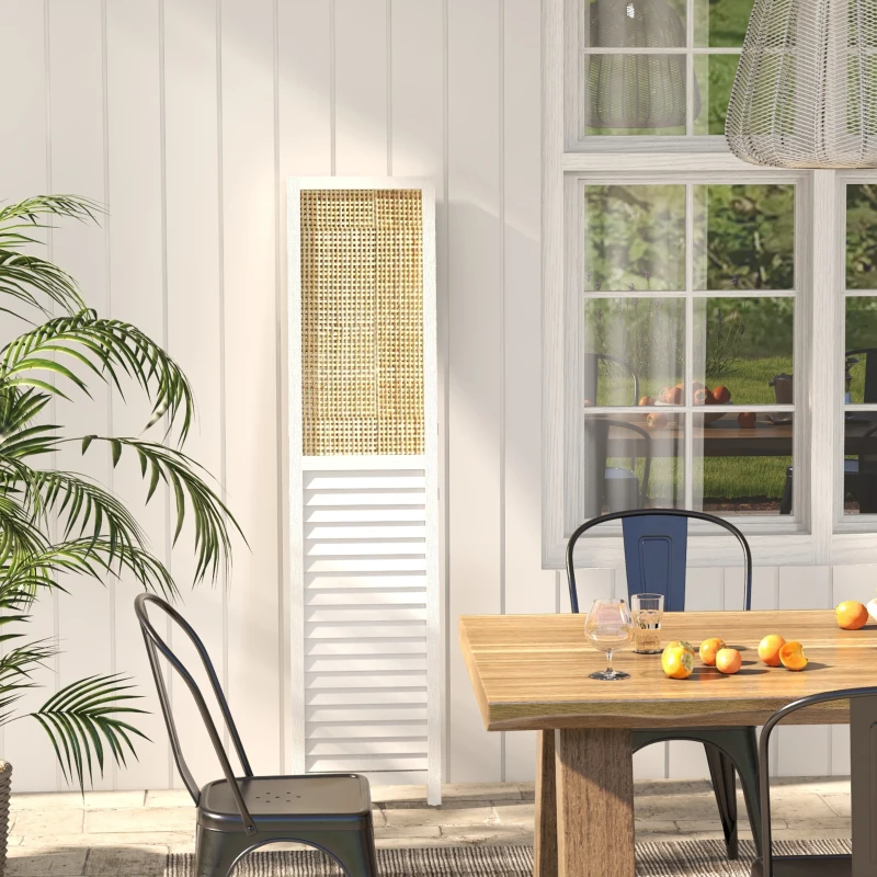 HOMCOM Paravent aus Holz 4 Panel 160 x 170 cm Raumteiler faltbare Trennwand - Weiß